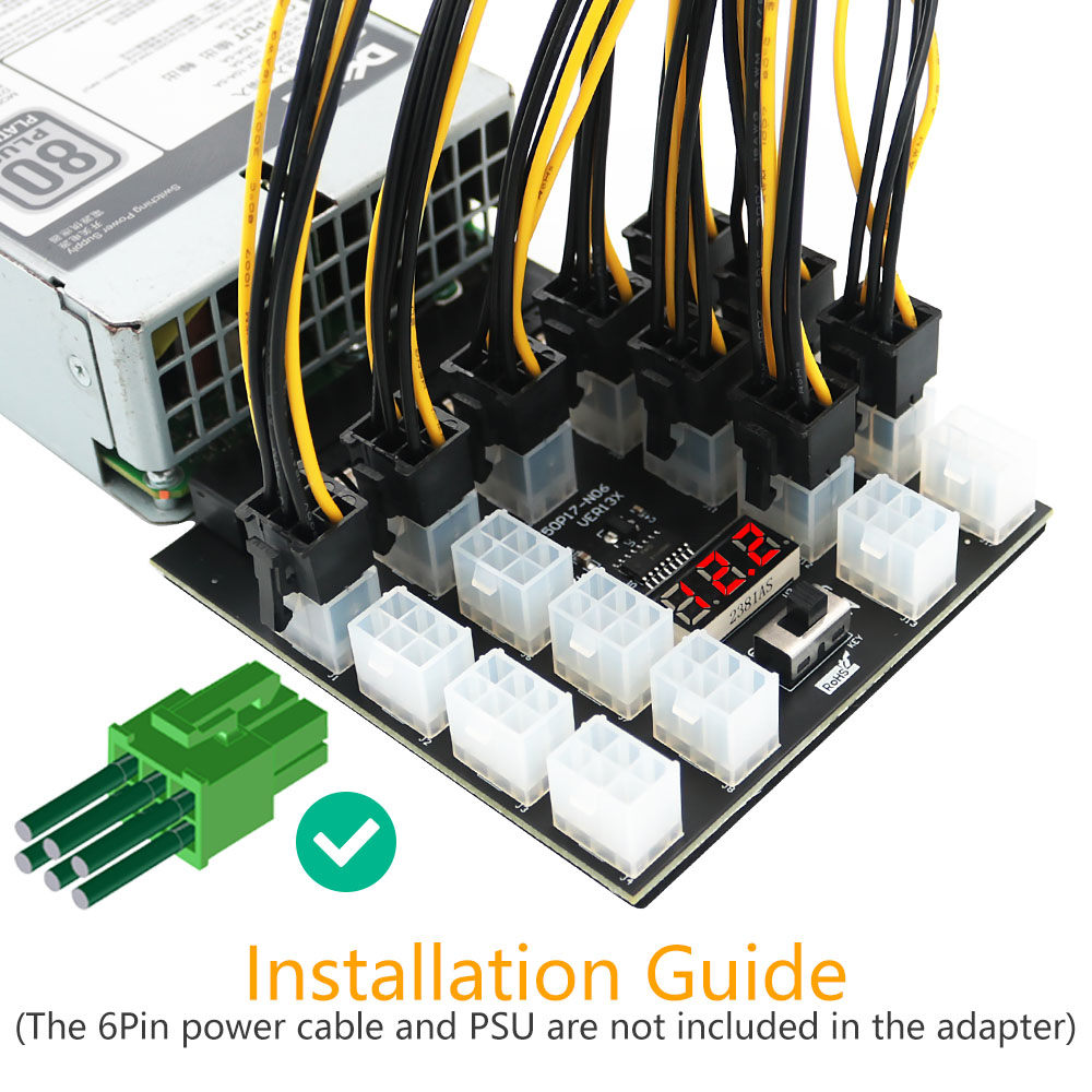 PCI-E 12V 50Pin Để ATX 17 X 6P - đánh giá và giá 2000W Atx Mining Power Supply