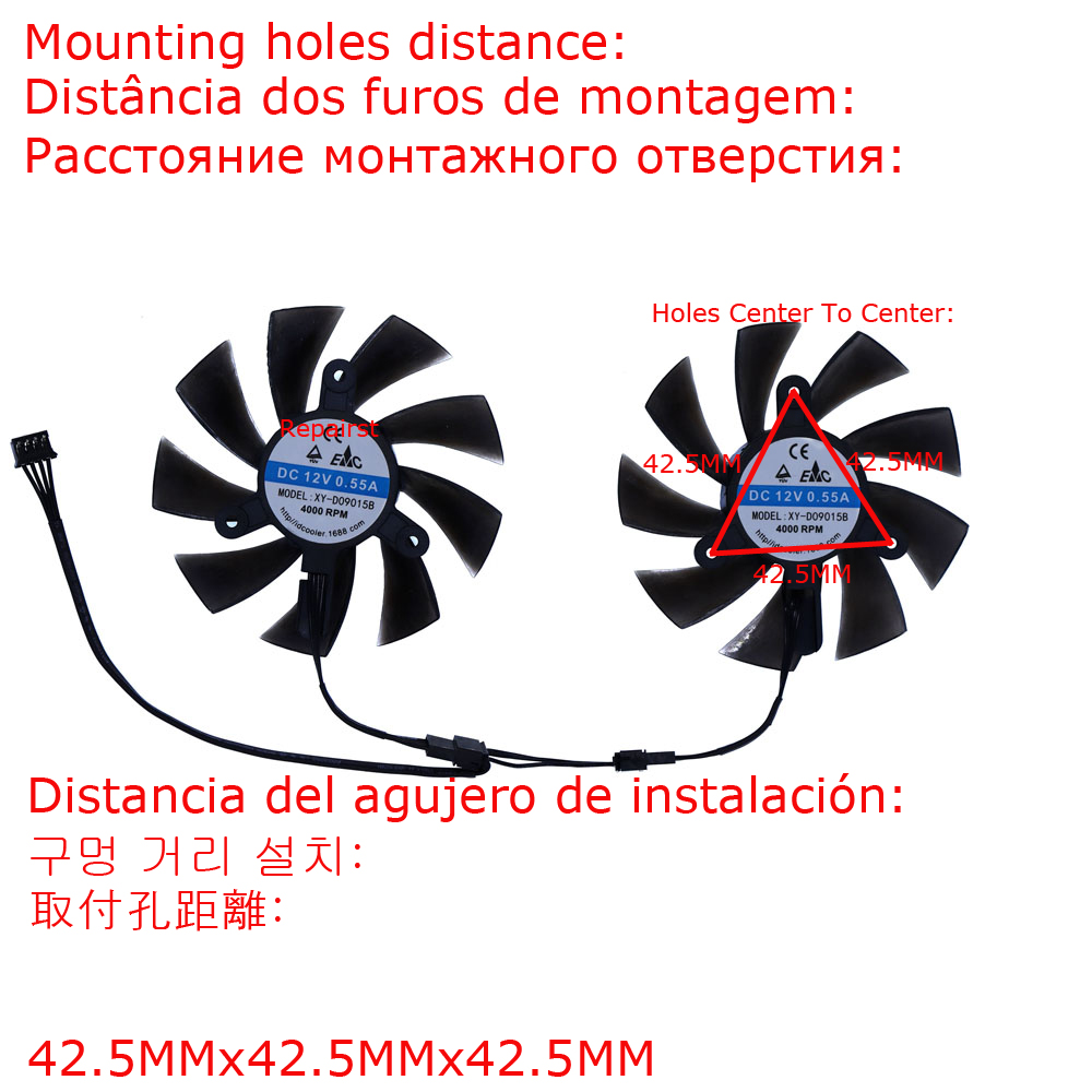 Video Card Fan,XY-D09015B,GPU  - đánh giá và giá Rx 580 8Gb 2048Sp Gpu
